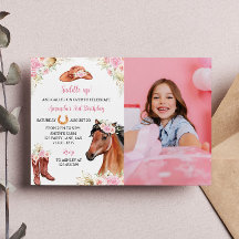 Convite Fotográfico de Aniversário para Garota do