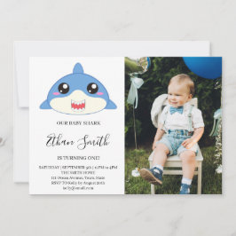 Convite Fotográfico de Aniversário para o Tubarão-