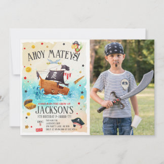 Convite Fotográfico de Aniversário Pirata