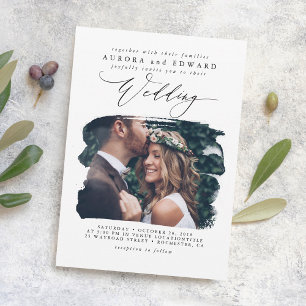 Convite Fotográfico de Casamento de Boho Na moda 