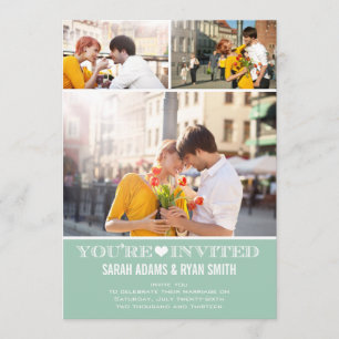 Convite Fotográfico de Casamento de Mensagem de C