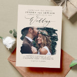 Convite Fotográfico de Casamento Ivory Modern Na m<br><div class="desc">Modernos e mínimos convites para fotos de casamento</div>