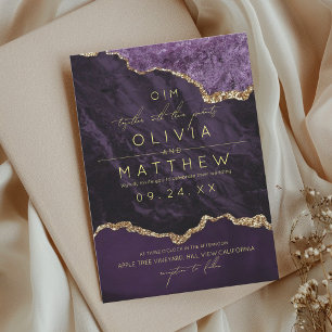 Convite Fotográfico de Casamento Roxo Moderno
