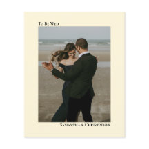 Convite Fotográfico de Casamento Simples de Creme 