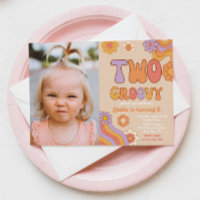 Convite Fotográfico de Dois Groovy | Groovy Birthd