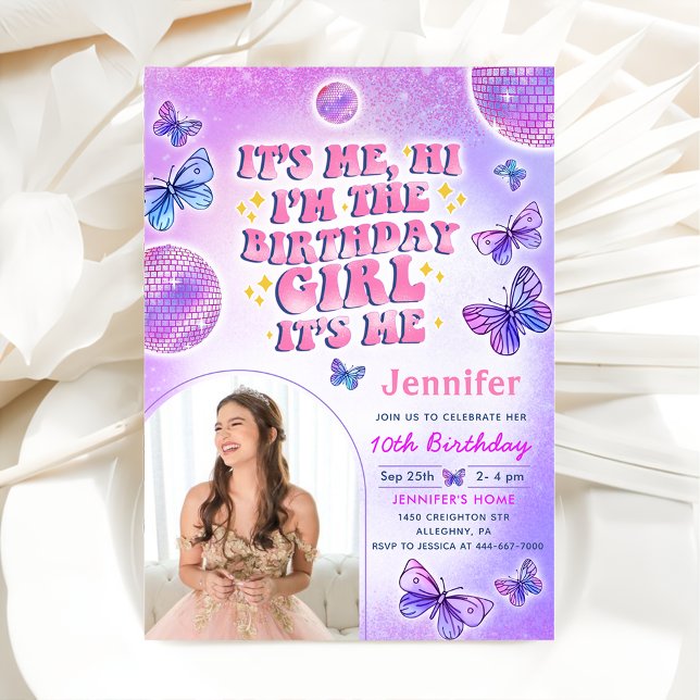 Convite Fotográfico de Festa de aniversário Eras R (Criador carregado)