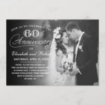 Convite Fotográfico de Festa do eterno 60º Anivers<br><div class="desc">Celebre o feliz casal com este na moda e o elegante convite de festas de aniversário. Personalize as costas com uma foto. Visite o compro para ver mais.</div>