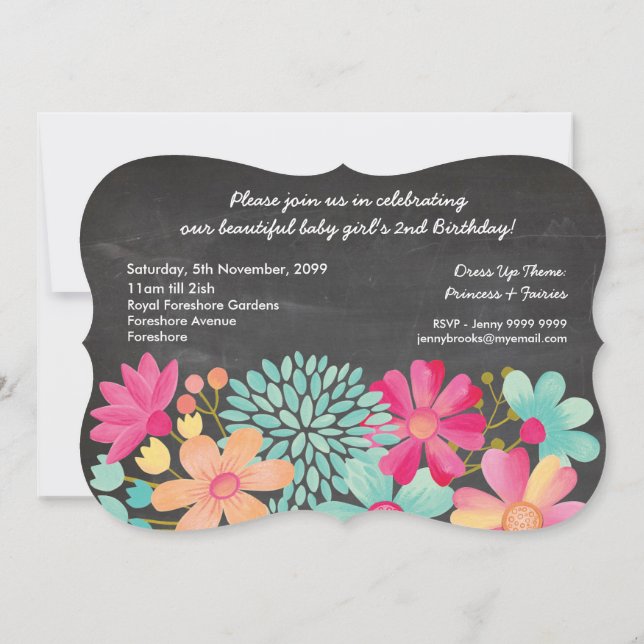 Convite Fotográfico de Número de Festa de segundo  (Verso)