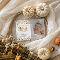 Convite Fotográfico de outono de Autumn Baby Girl