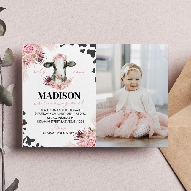 Convite Fotográfico de Primeiro Aniversário da Vac (Criador carregado)