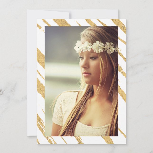 Convite Fotográfico de Stripes Brilhantes (Frente)