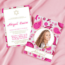 Convite Fotográfico do Bat Moderno Rosa Mitzvah