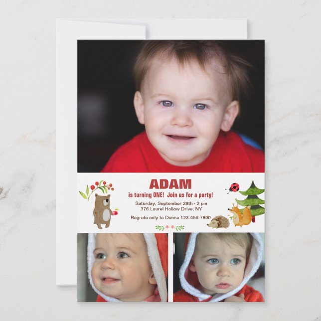 Convite Fotográfico do Forest Pals (Frente)