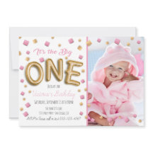 Convite Fotográfico do primeiro aniversario Gold F