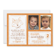 Convite Fotográfico do segundo aniversário Branco