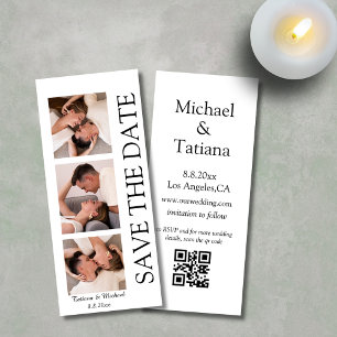 Convite fotográfico moderno 3 fotos qr código salvar data