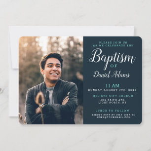 Convite Fotográfico para Batismo de Adultos Moder