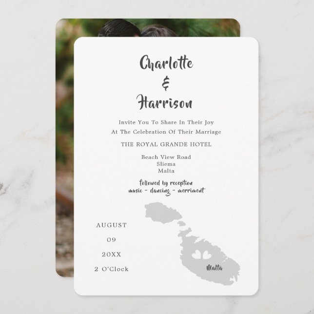 Convite Fotográfico para Destino de Malta (Frente/Verso)