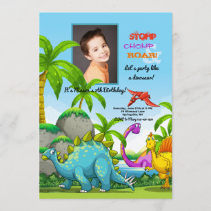 Convite Fotográfico para Dinossauros Amigáveis
