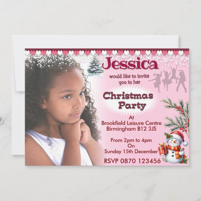 Convite Fotográfico para Festas de Natal para Meni (Frente)