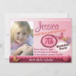 Convite Fotográfico para Meninas de Aniversário - 