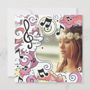 Convite Fotográfico para Notas de Música Rosa