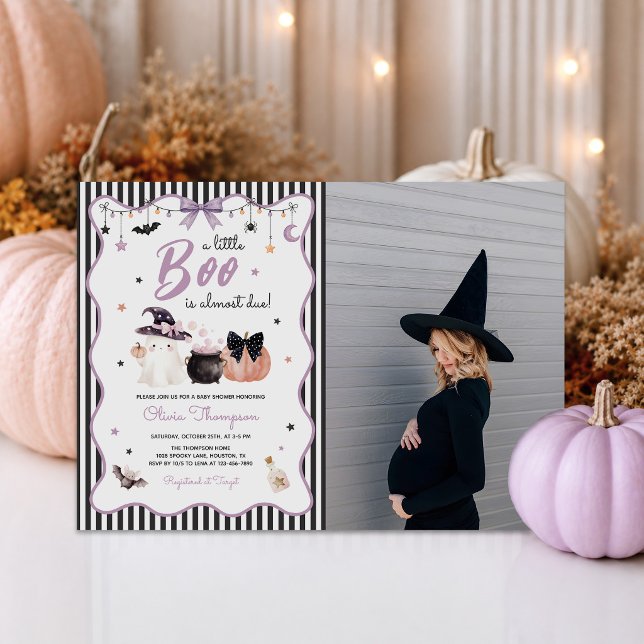 Convite Fotom de Chá de Bebê Fantasma de Halloween Little  (Criador carregado)