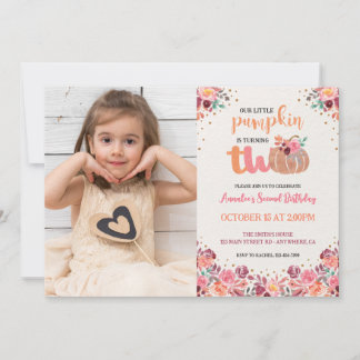 Convite Fotomilhas Boho Florais para 2º Aniversário da Nos