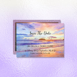 Convite Fotomontagem de Save The Date de Nascer do Sol em 