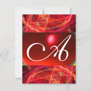 Convite FOTONAGEM LOUCA MONOGRAMA rosa vermelho