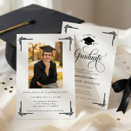 Convite Fotos Clássicas de Formatura em Preto e Branco