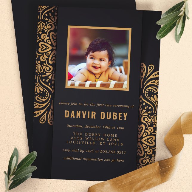 Convite Fotos da Cerimônia do Primeiro Arroz Annaprashan B (Criador carregado)