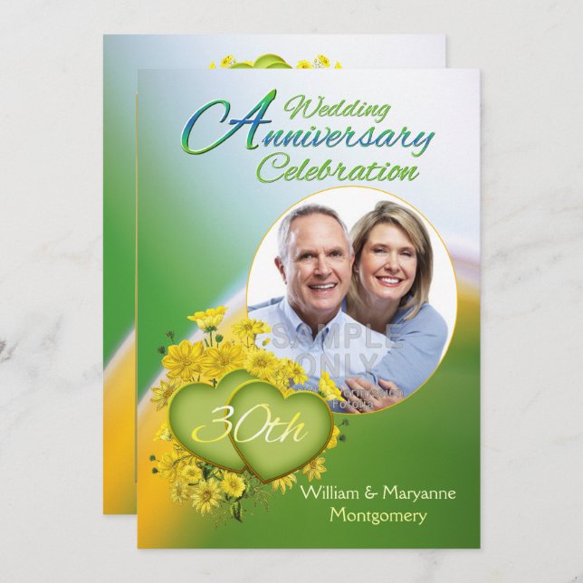 Convite Fotos da Festa de Aniversário de 30 Anos de Casame (Frente/Verso)