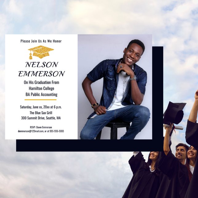 Convite Fotos da Festa de Formatura (Photo Graduate Celebration Party Invitation)