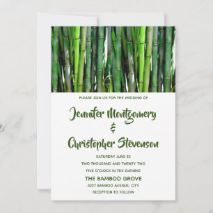 Convite Fotos Da Natureza De Bambu Verde Casamento