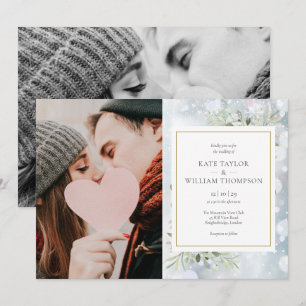 Convite Fotos das Primeiras Neves Casamento de Inverno com