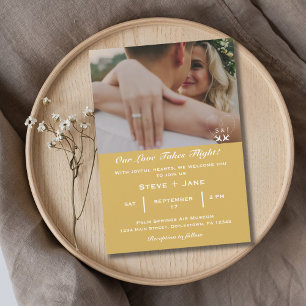 Convite Fotos de Amor de Casamento de Aviação Romântica Al