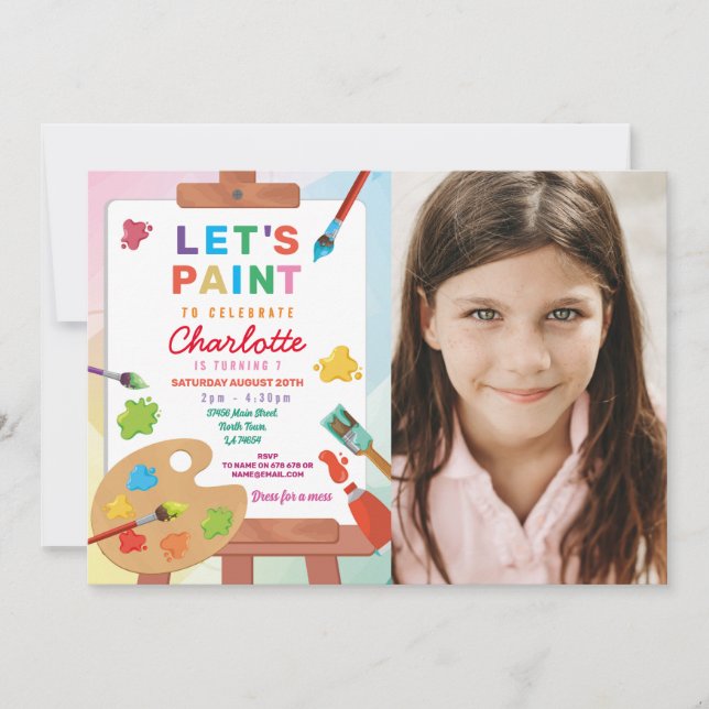 Convite Fotos de Artesanatos de pintura do Partido Pintura (Frente)