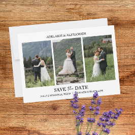 Convite Fotos de Casamento com Script Moderno Salvar a Dat