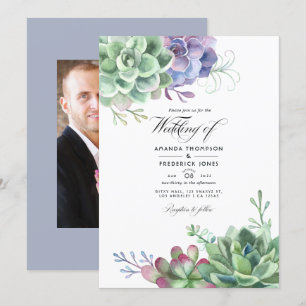 Convite Fotos de casamento de plantas suculentas de cacto