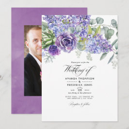 Convite Fotos de casamento de suculentas de eucalipto trop