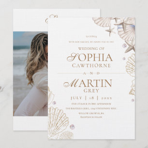 Convite Fotos de Casamento na Praia de Conchas Costeiras