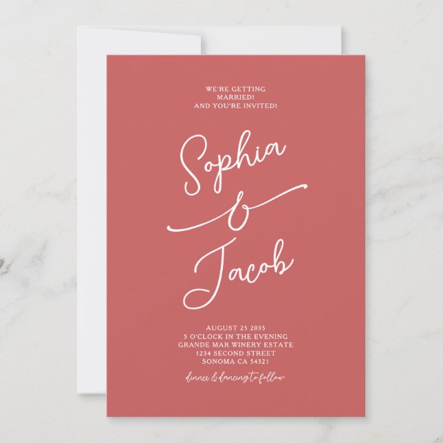 Convite Fotos De Casamento Simples Caprichado Escrito à Mã (Frente)