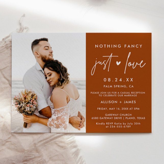 Convite Fotos de Casamento Simples e Rústico Apenas Amor (Criador carregado)