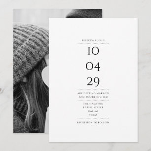 Convite Fotos de datas especiais simples e elegantes para 