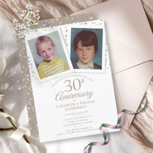 Convite Fotos de Infância do 30º Aniversário de Casamento