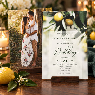 Convite Fotos de Limões Casamento de Verão Toscano Mal-hum