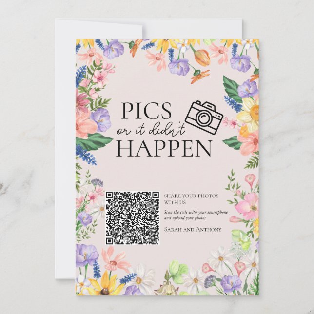 Convite Fotos de Primavera de flor selvagem ou não acontec (Frente)