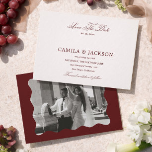 Convite Fotos de Save the Date de Casamento em Borgonha Ol