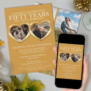 Convite Fotos do aniversário de casamento do ouro 50ª fest